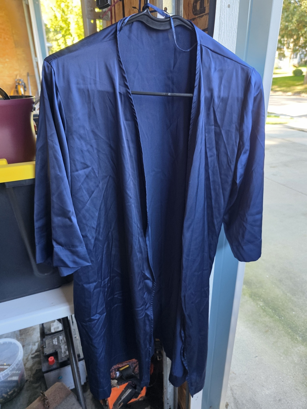 Auden Navy Open-Front Men's Robe Jacket